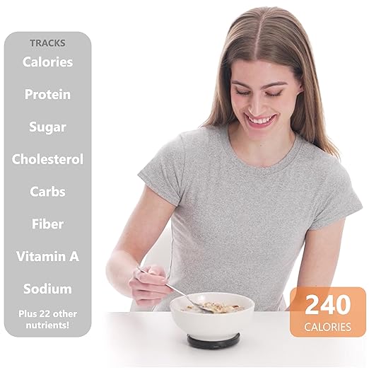 Portable Food Scale, Pocket Sized, Rechargeable. Tracks, Calories, Nutrition, Cholesterol, Micros, Macros for Weight Loss, Health, Diabetes, Meal Prep, Diet. Use with FREE Gourmetmiles App.