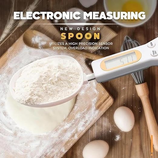 Digital Kitchen Scale, 500g/0.1g, Multi-Function with Spoon Scale and LCD Display, White
