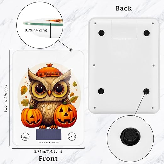 Food Scale Kitchen Scale Food Scales Digital Weight Grams and Ounces Small Electronic Food Scale for Baking Cooking Fall Owls and Pumpkins