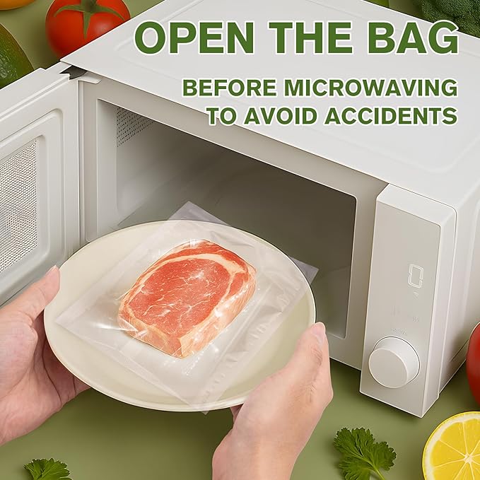 FUNFERY Precut Vacuum Sealer Bags for Food, 150 Pint 6" x 10" and Quart 8" x 12" and Gallon 11" x 16", Food Long-Term Storage and Sous Vide Commercial-Grade Bag, BPA Free