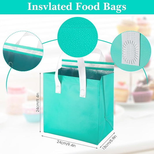 40pcs Insulated Take Away Bags,Thermal Insulation Food Bag for Coffee,Milky Tea,Take-away Dinner,Fresh Seafood,Cold or Warm Food drive for Restaurant,Retail Store or Picnic/BBQ (four colors)