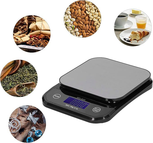 Garosa Wh-B28 10Kg/1g Electronic Scale Multipurpose LCD Digital Stainless Steel Weighing Scale, Measuring in Grams and Ounces, Scale