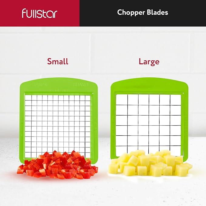 Fullstar Vegetable Chopper, Mandoline Slicer - Cheese Grater, Food Chopper with Container, Kitchen Gadgets, Home Essentials (11-in-1, Gray/Green)