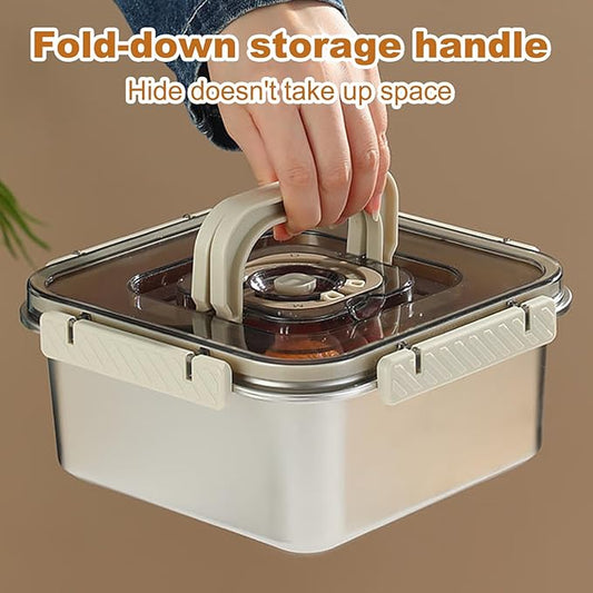 3PCS Stainless Steel Food Storage Containers with Lids Airtight Reusable Meal Prep Containers with Handle Date Tracker, Leftover Lunch Box Containers Dishwasher Oven/Freezer Safe Except Lid