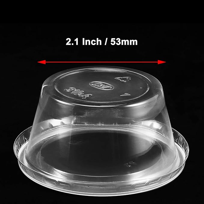 400PCS 3 oz Plastic Portion Souffle Cups with Lids, Disposable Sauce Sampling Cups Clear Jello Shot Container Condiment Cups Dip Dressing for Home Restaurant Takeaway 3x1.4x2.1 Inch