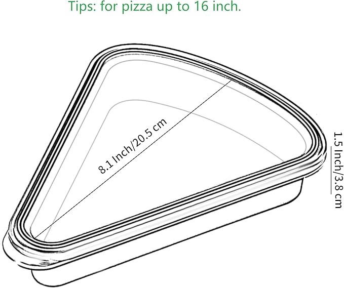 2-Pack Reusable Silicone Leftover Pizza Slice Storage Container with Air-tight Lids-BPA Free,Fits Single Slice up to 16”,Save Space,Refrigerator organizer(2 Red)
