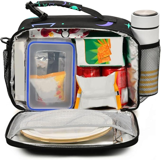 MNSRUU Insulated Lunch Bag Magic Skulls Lunch Bag Women Lunch Totes Men Lunch Box with Adjustable Shoulder Strap Lunch Bag for Work Office School Picnic