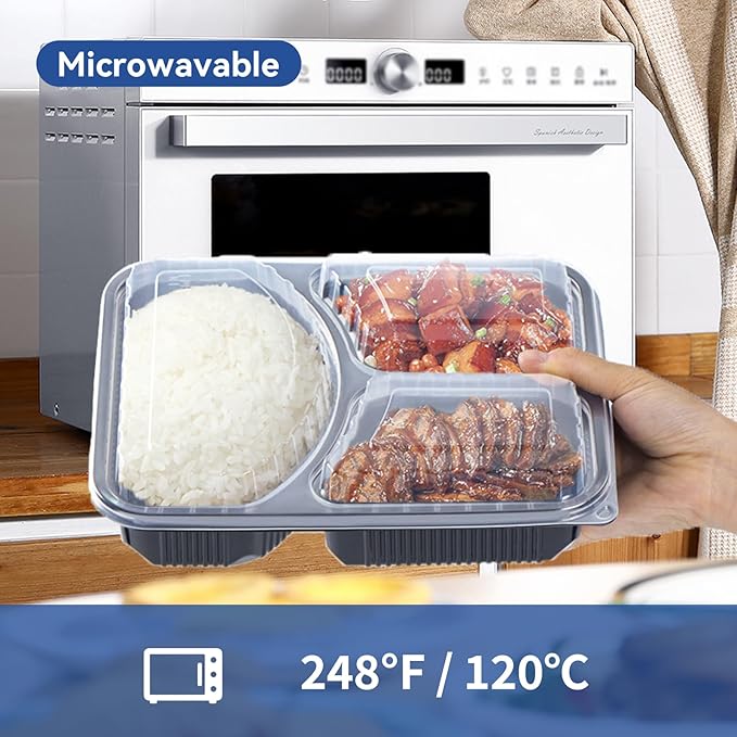 Meal Prep Container, 40-Pack 38oz - Reusable To Go Containers for Food Storage and Portion Control - Bento Boxes for Meal Planning - BPA Free Microwave Dishwasher Freezer Safe