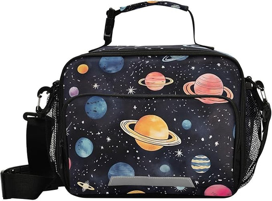 Planet Space Kids Lunch Box Insulated Lunch Bags Cooler Tote Bag with Removable Shoulder Strap for Boy Girl Student 20848878