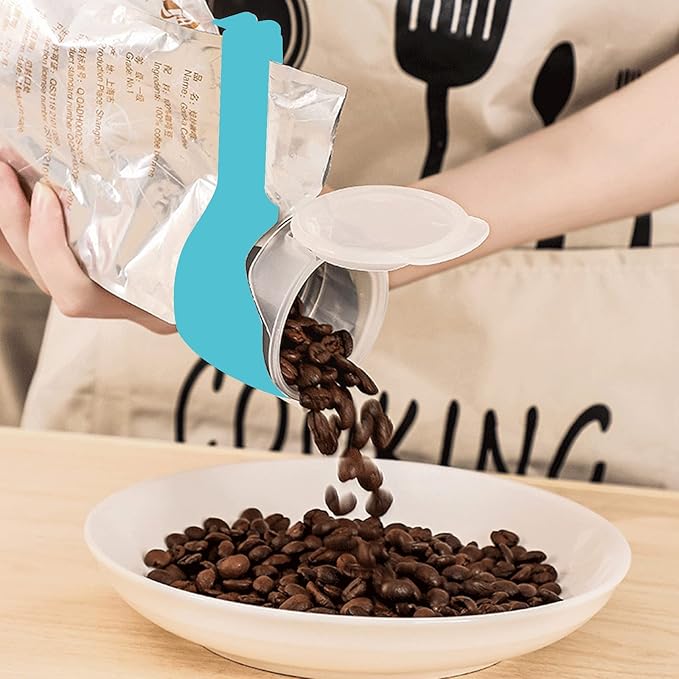 Sscon 4Pcs Food Storage Sealing Clips Plastic Food Bags Clips with Pour Spouts for Snacks Blue