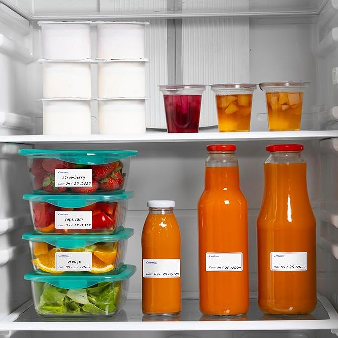 Hybsk Removable Freezer Labels Easy Peel Off - Frozen Food Storage Labels That Leave No Sticky Residue After Use (Type 5)