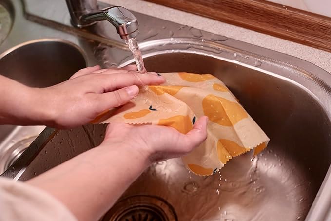 Parforna Beeswax Food Wraps - Reusable & Sustainable Wraps in 3 Sizes, Plastic Film Alternative, Food Storage Wraps, Bread Sandwich Wrapper, Eco-Friendly, Organic, Zero-Waste, Fresh Food For Longer