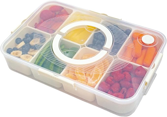 Puccino's Kitchen Snack Box Container - 1 Pack - Microwave & Dishwasher Safe - Versatile Snack Box, Serving Tray, Ideal Lunchable Container