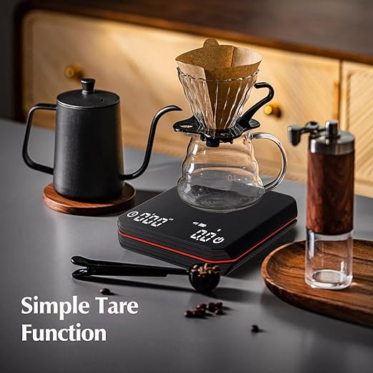 Coffee Scale with Timer, Rechargeable Coffee Bean Scale, Mini Digital Coffee Scale, Measurement Down 0.1g