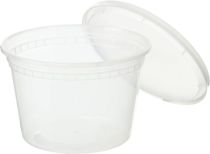 EDI [16 OZ, 50 Sets] Plastic Deli Food Storage Containers with Airtight Lids | Microwave-, Freezer-, Dishwasher-Safe | BPA Free | Heavy-Duty | Meal Prep | Leakproof | Recyclable