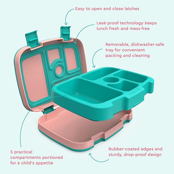 Bentgo Kids Prints Leak-Proof, 5-Compartment Bento-Style Kids Lunch Box - Ideal Portion Sizes for Ages 3-7, Durable, Drop-Proof, Dishwasher Safe, & Made with BPA-Free Materials (Llamas)