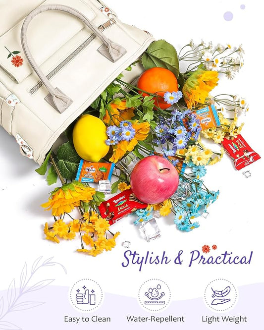 Deluxe Large Insulated Lunch Bag Box Women - Leakproof Waterproof Cooler with Multi Pockets Removable Strap for Work Picnic - Teacher Mothers Day Christmas Birthday Gifts