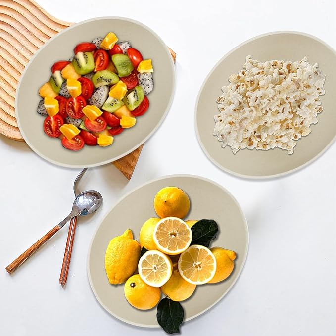 Large Bowls 65 OZ Wheat Straw Bowls Set of 4, Unbreakable Salad Bowl, Microwave & Dishwasher Safe, Kitchen Serving Bowl for Salad, Cereal, Soup and Oatmeal (Beige)
