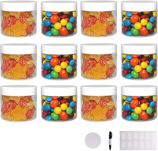 28 Pack 5 oz (150 ml) Plastic Slime Containers with White Lids, Wide-Mouth Storage Jars for Slime, Body Butter, Cosmetics, Scrub
