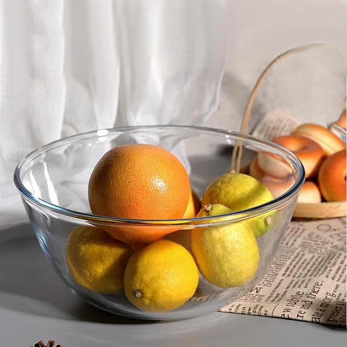 1-Pack Glass Mixing Bowls 2.85 QT with BPA-Free Lids, Prepping and Baking Food Storage Set, Dishwasher, Microwave and Freezer Safe (2700ML)