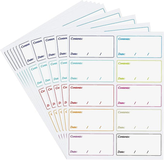 Hybsk Removable Freezer Labels Easy Peel Off - Frozen Food Storage Labels That Leave No Sticky Residue After Use (Type 4)