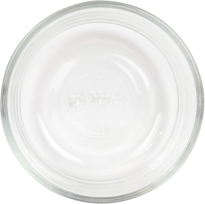 Pyrex (4) 7202 Glass Bowls & (4) Pyrex 7202-PC Jet Gray Lids Made in the USA