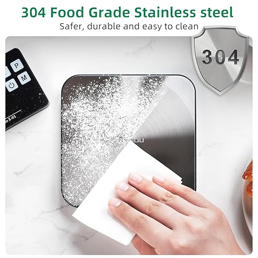 33lb Wireless Kitchen Scale with Remote Display, 1g/0.1oz Precise Graduation, Food-Grade 304 Stainless Steel, Magnetic, Digital Food Scale for Cooking, Postage, Shipping, Etc. Black
