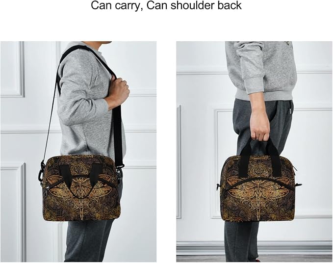 Dragonfly Mandala Insulated Lunch Bag Reusable Lunch Tote Bag Cooler Bag for Women Men Adult Lunch Box with Adjustable Shoulder Strap Leakproof Lunch Bag for Work School Picnic Camping