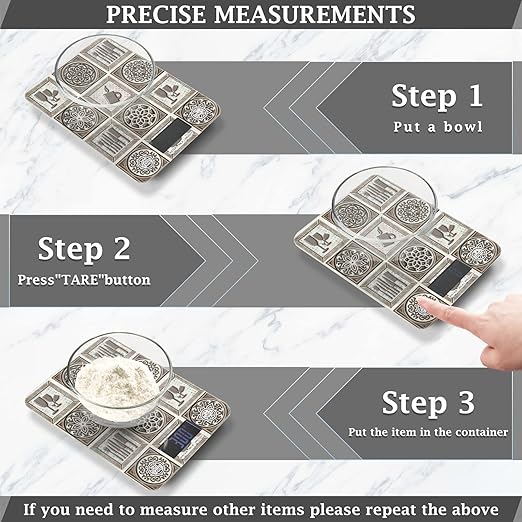 Food Scale Kitchen Digital Scale Food Ounces and Grams Dieting Baking Cooking Waterproof Glass Panels LCD Display,4 Units Scale Tare Function Kitchen