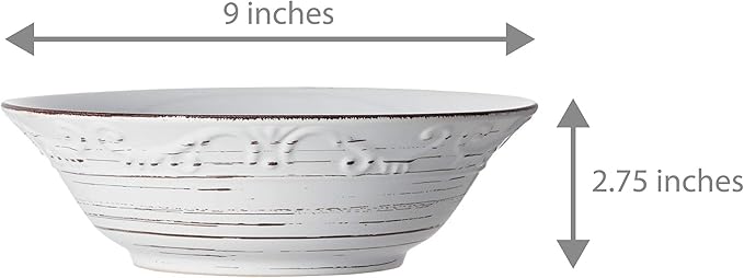 Pfaltzgraff Trellis Serving Set, 3 Piece - White Trellis Serving Bowls (9", 13.75"), Platter Included