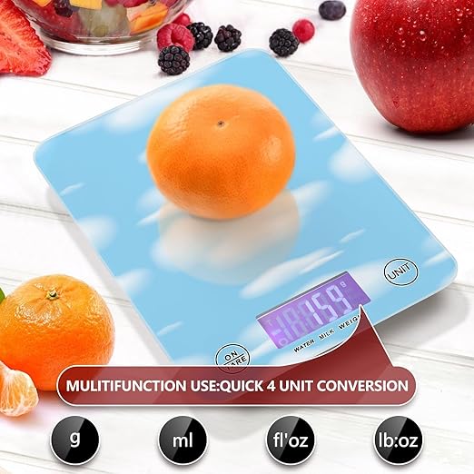 Food Scale Kitchen Scale Food Scales Digital Weight Grams and Ounces Small Electronic Food Scale for Baking Cooking Blue Sky