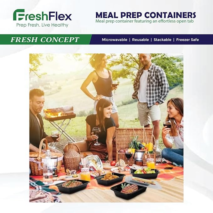 Meal Prep Made Effortless – 50-Pack 36 Oz Meal Prep Containers | Ultimate Storage Solution with Easy-Open Lid, Leakproof Seal, Microwave & Dishwasher Safe