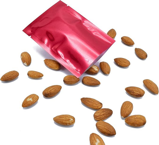 QQ Studio 100 PCS Metallic Mylar Foil Open Top Sealable Bags (9x13cm(3.5x5.1"), 100x Red)