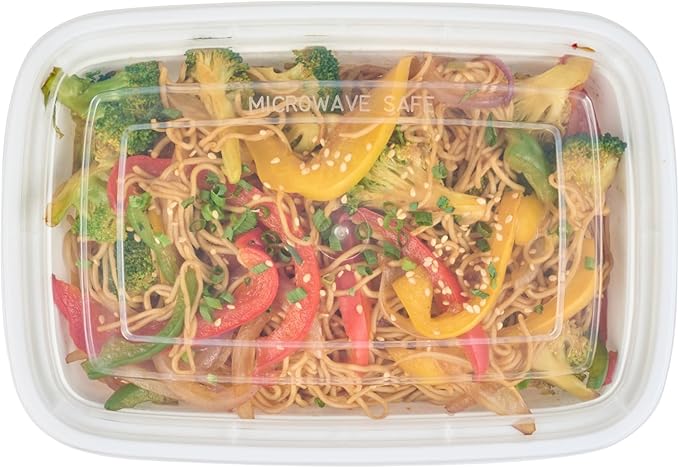 Restaurantware Asporto 24 Ounce Take Out Containers, 50 Food Containers With Lids - Microwavable, Disposable, Black Plastic To Go Food Containers, No BPA, For Take Out And Delivery