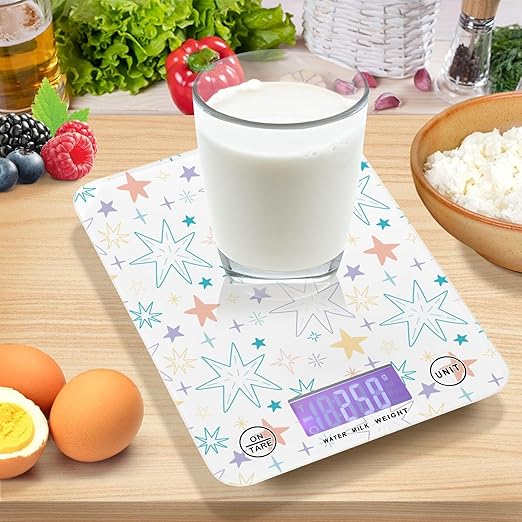 Food Scale Kitchen Scale for Baking Cooking Digital Food Weighing Measuring Scale Small Waterproof Electric Food Scale Cute Stars