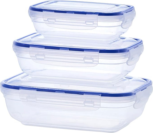 Superio Plastic Food Storage Container Set, BPA Free, Sealed Containers with Airtight Lids for Pnatry, Cupboard, and Fridge- Microwave and Dishwasher Safe (10) (3. Pack)