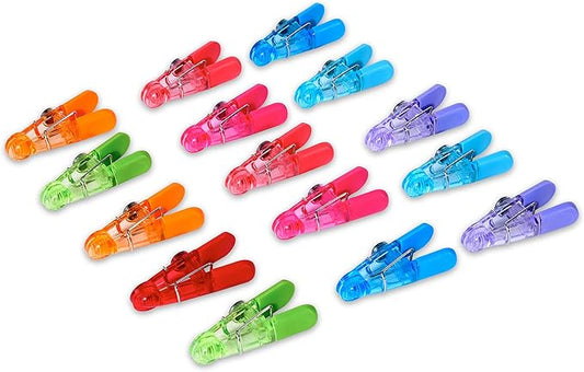 Farberware Colourworks Set of 15 Multipurpose Clips Food Saving Chip Bag Sealers with Magnetic Backs, 16 Pack, Assorted Translucent Colors