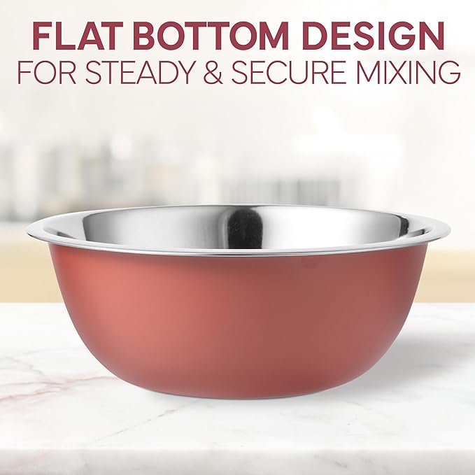 COOK WITH COLOR Stainless Steel Mixing Bowls Set - Nesting Bowls, 14 Pieces, Rose