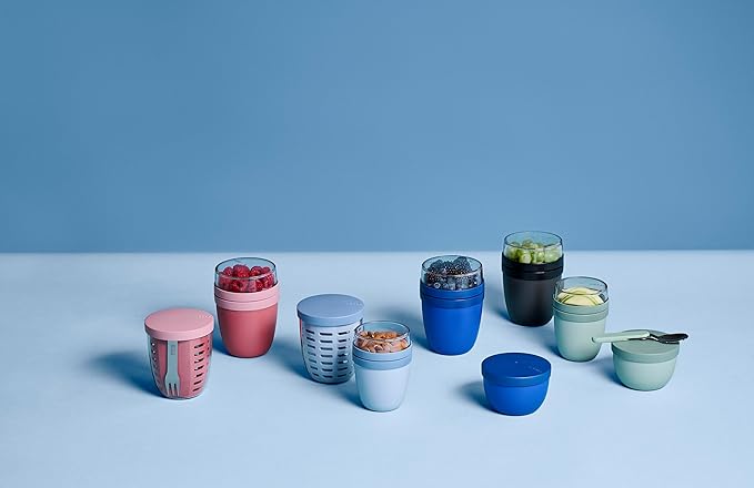Mepal – Snackpot Ellipse – Food Container for Storing and Transporting Snacks - Suitable for Freezer, Microwave & Dishwasher - 500 ml – Nordic Sage