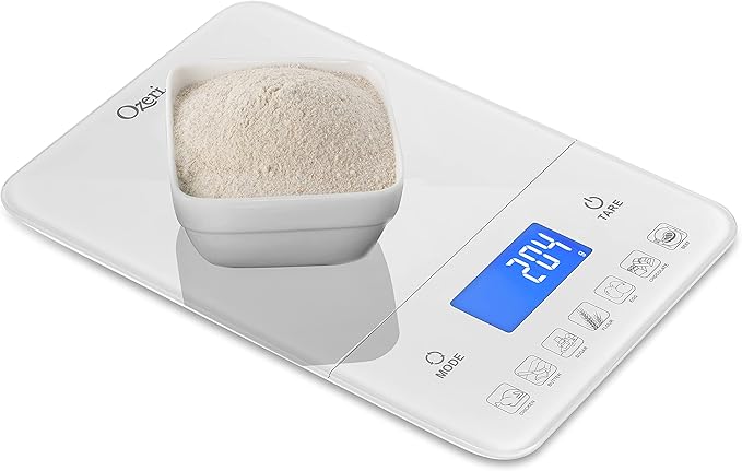 Ozeri Touch III Digital Kitchen Scale with Calorie Counter, 22 lbs (10 kg), White