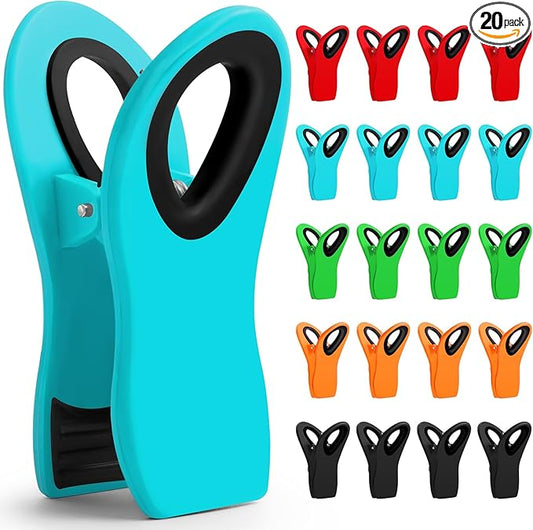 20 Pack Chip Clips, Bag Clips, Chip Clips Heavy Duty, Bag Clips for Food Storage, Kitchen Clips, Clips for Chips and Other Food Bags, Snack Clips