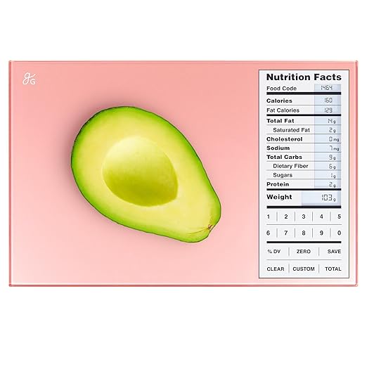 Nutrition Scale by Greater Goods with Food Grade Glass, Perfect for Calorie Counting, Meal Prep, and Weight Loss (Coral Pink)