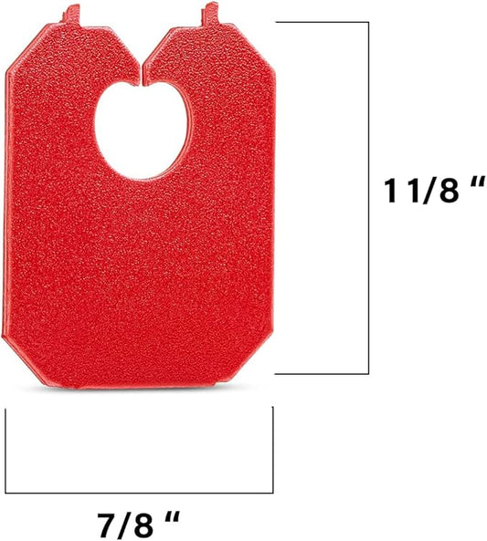 MT Products Red Plastic Bread Clips 7/8" x 1 1/8" - Disposable Plastic Clips - Pack of 100