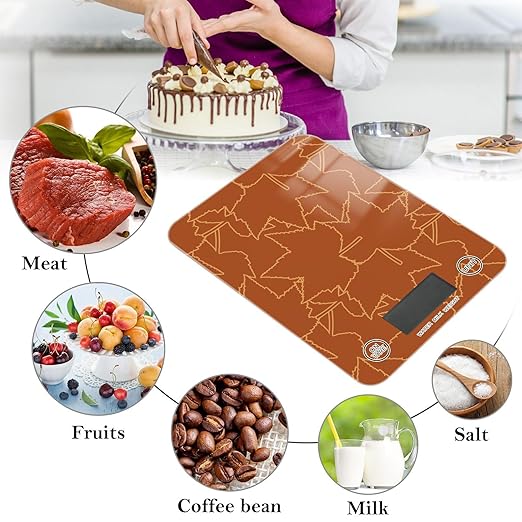 Food Scale Kitchen Scale Food Scales Digital Weight Grams and Ounces Small Electronic Food Scale for Baking Cooking Fall Maple Leaves