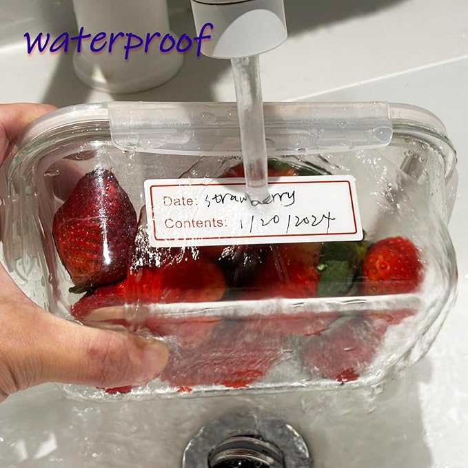 300 PCS Removable Freezer Labels, 1 x 3 Inch Food Labels to Write on Food Storage Stickers Date Label, Waterproof Oil Resistant Canning Labels Jar Labels Freezer Paper Label, Clean Leaves No Residue