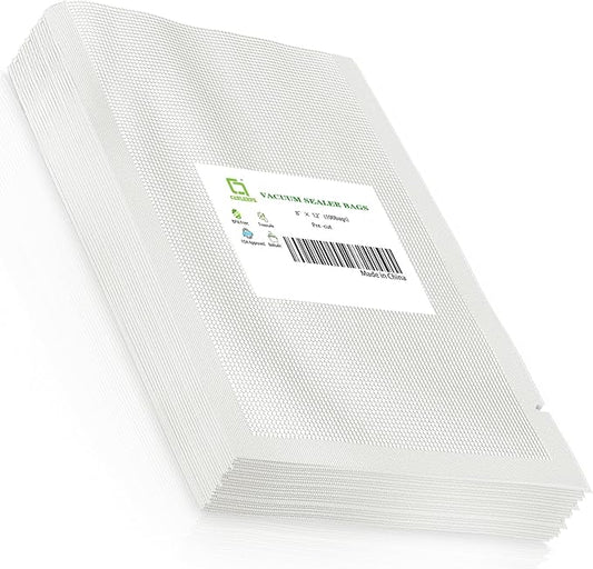 CANLENPK 8x12 Inch/20x30cm Vacuum Sealer Bags food Storage,Keep Fresh Lock Nutrition,Sous Vide Bag Freezeable Boilable Microwaveable(100 Bags)