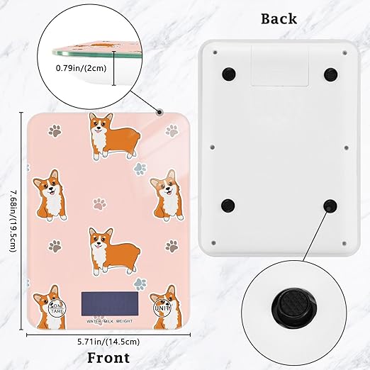 Food Scale Kitchen Scale Food Scales Digital Weight Grams and Ounces Small Electronic Food Scale for Baking Cooking Corgi