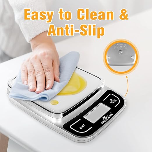Easy@Home Digital Kitchen Scale Food Scale with High Precision to 0.04oz and 11 lbs Capacity, Digital Multifunction Measuring Scale, EKS-202