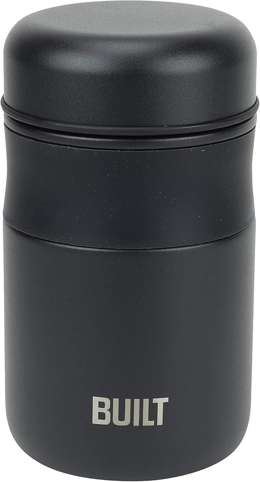 BUILT 16 Ounce Vacuum Insulated Food Jar Tumbler Double Wall, Black