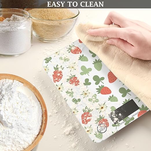 Food Scale Kitchen Scale for Baking Cooking Digital Food Weighing Measuring Scale Small Waterproof Electric Food Scale Strawberry